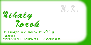 mihaly korok business card